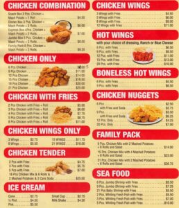 Chicken Express Menu Items With Prices And Hours