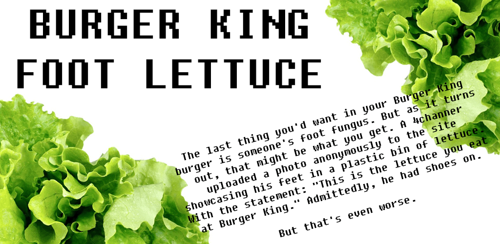 Number 15 Burger King Foot Lettuce Get Fresh Offers   Number 15 Burger King Foot Lettuce 